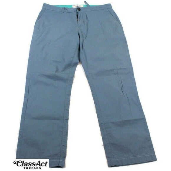 Penguin Pants Mens Blue Cotton Flat Fronts Tag Sz 32X34 ( 32"X28") - Picture 6 of 9